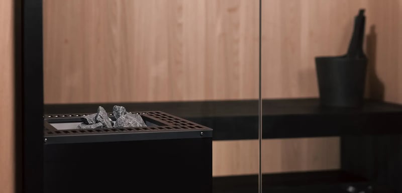 Interior elegante de sauna moderna